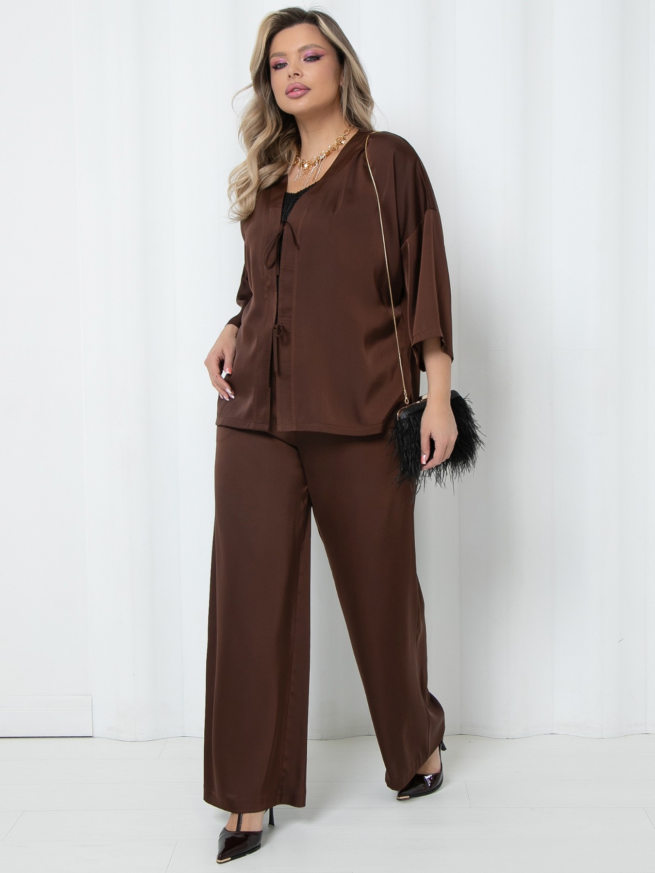 Костюм брючный шёлковый Agata(фото4)