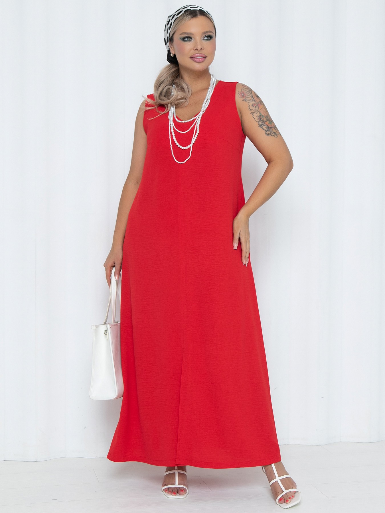 Сарафан длинный в красном цвете Agata(фото4)