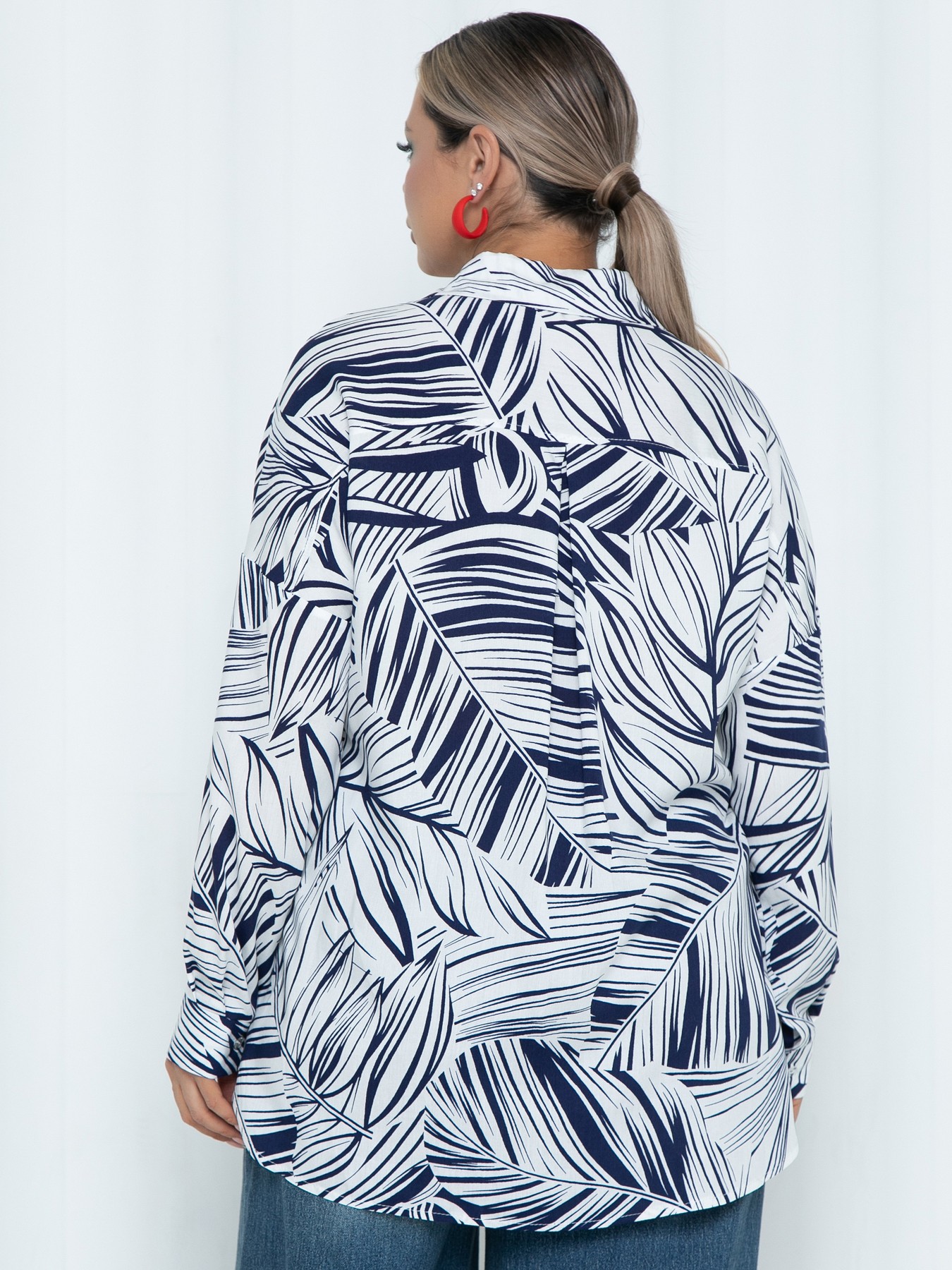 Рубашка бело-синяя женская Agata(фото8)