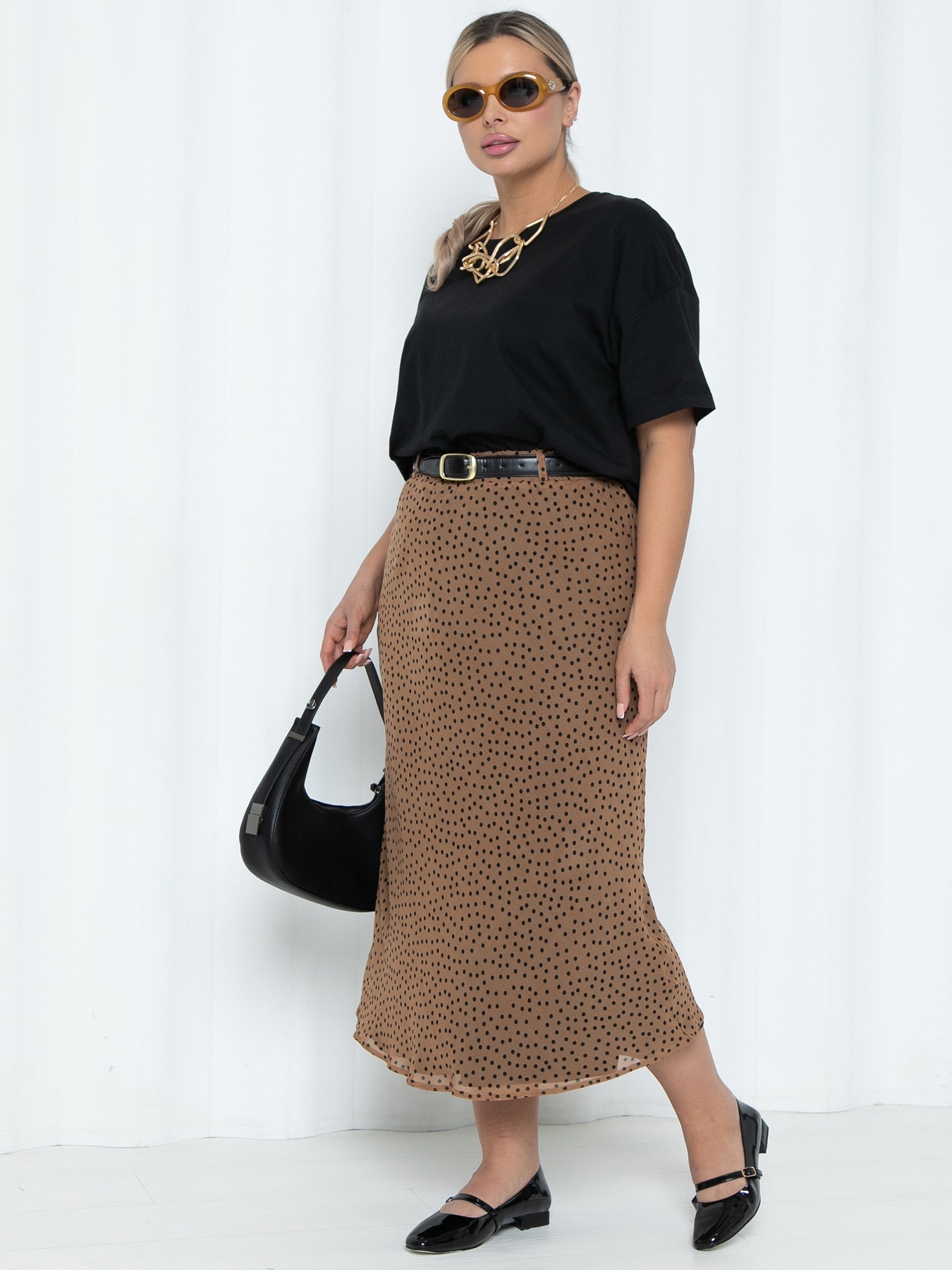 Юбка в горошек из шифона Agata(фото6)