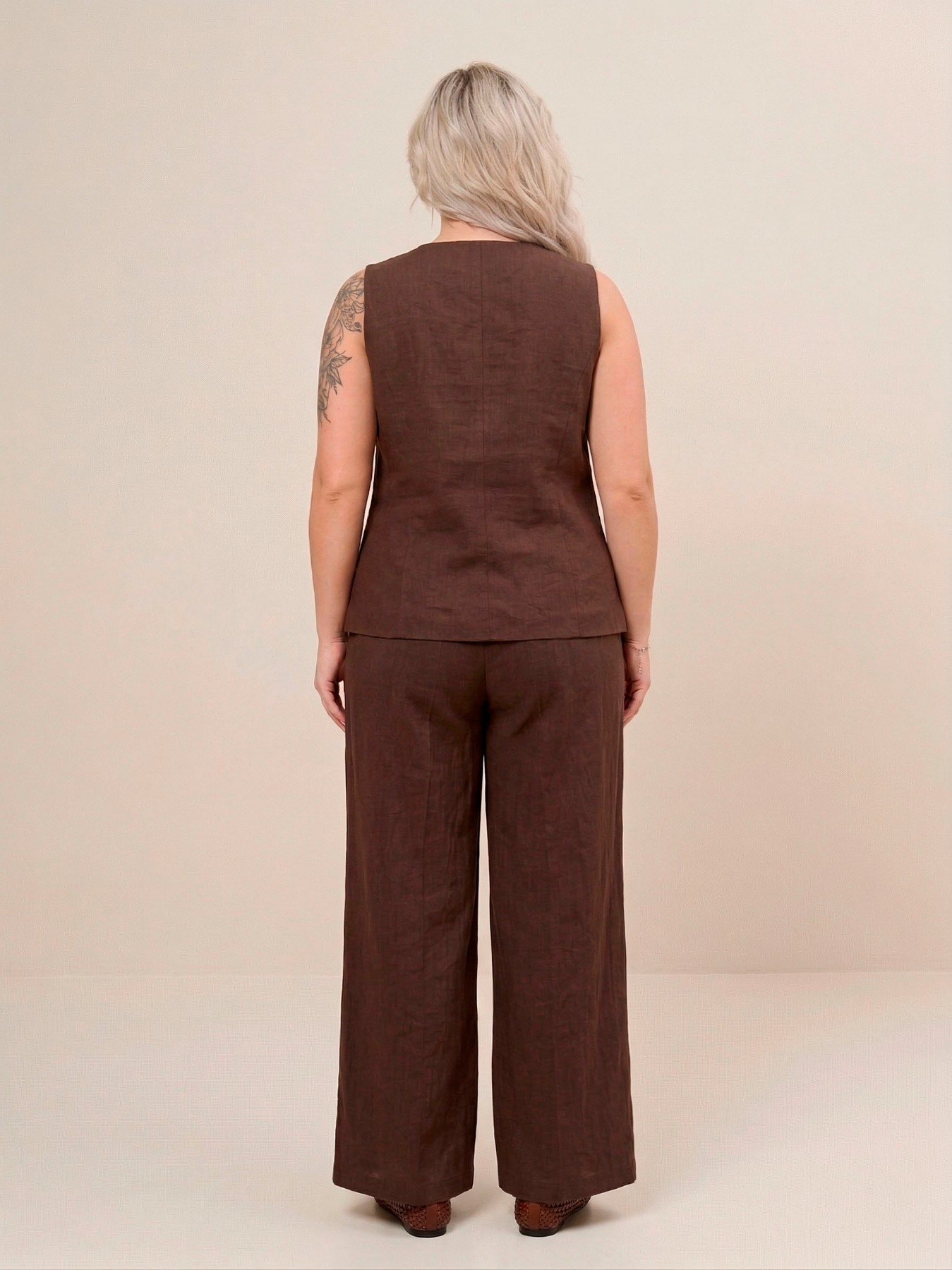 Брюки шоколадного цвета с карманами Agata(фото6)