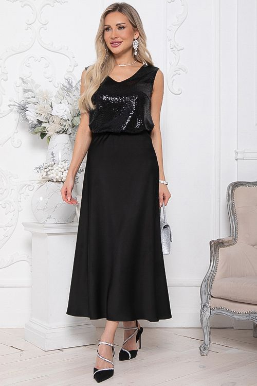 Юбка чёрная шёлковая Avili