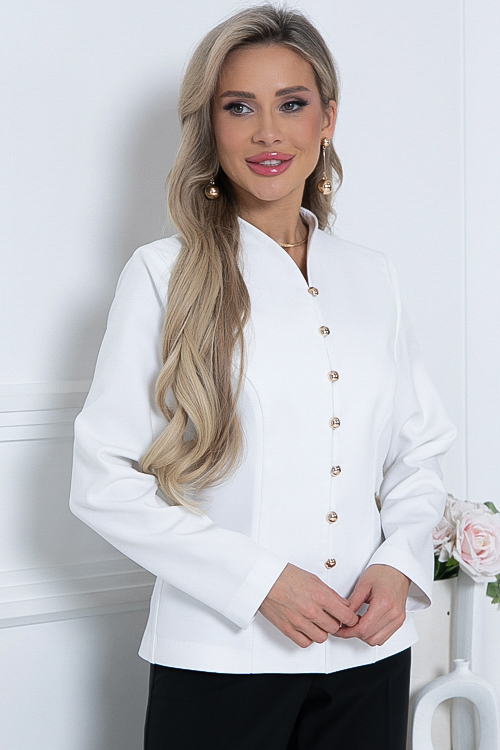 Жакет белый в деловом стиле Avili(фото9)