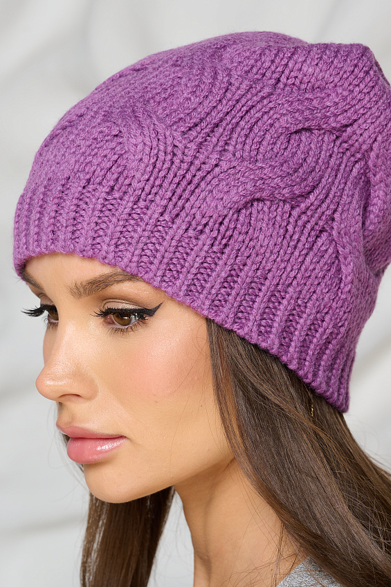 Шапка утеплённая в фиолетовом цвете Bellovera(фото2)