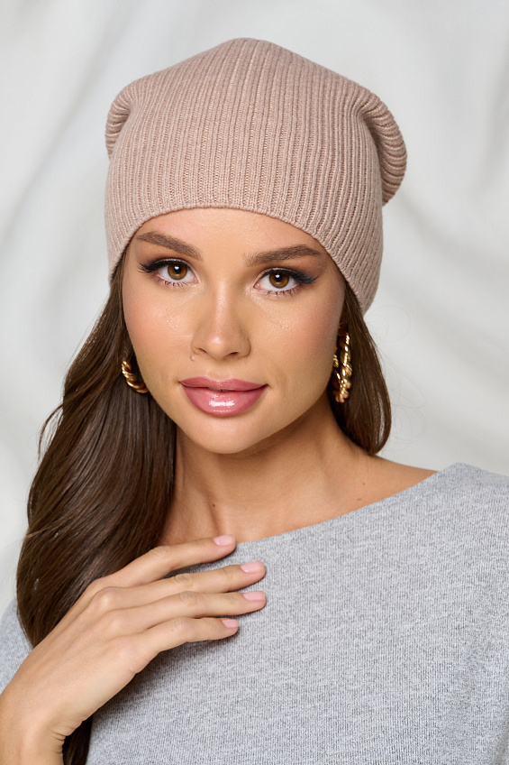 Шапка универсальная цвета латте Bellovera(фото2)