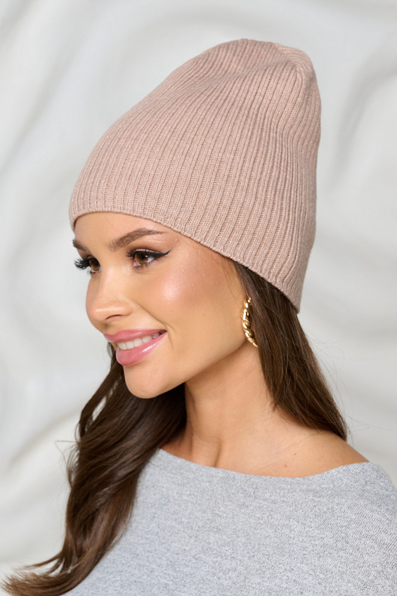 Шапка универсальная цвета латте Bellovera(фото4)