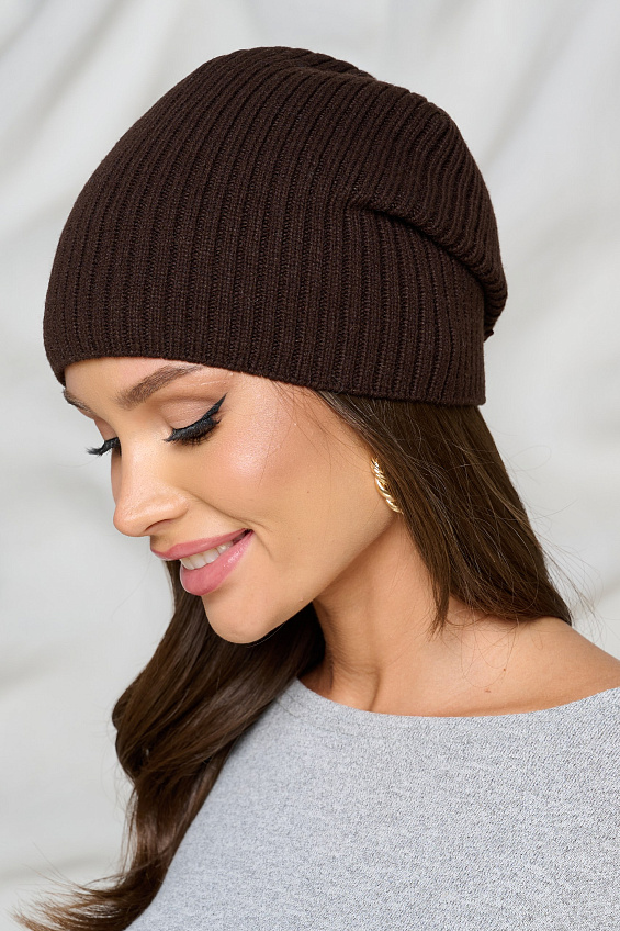 Шапка универсальная шоколадного цвета Bellovera(фото5)