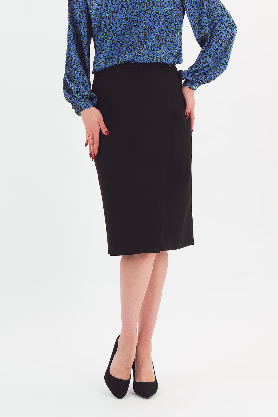 Юбка-карандаш чёрная из трикотажа Braslava(фото3)