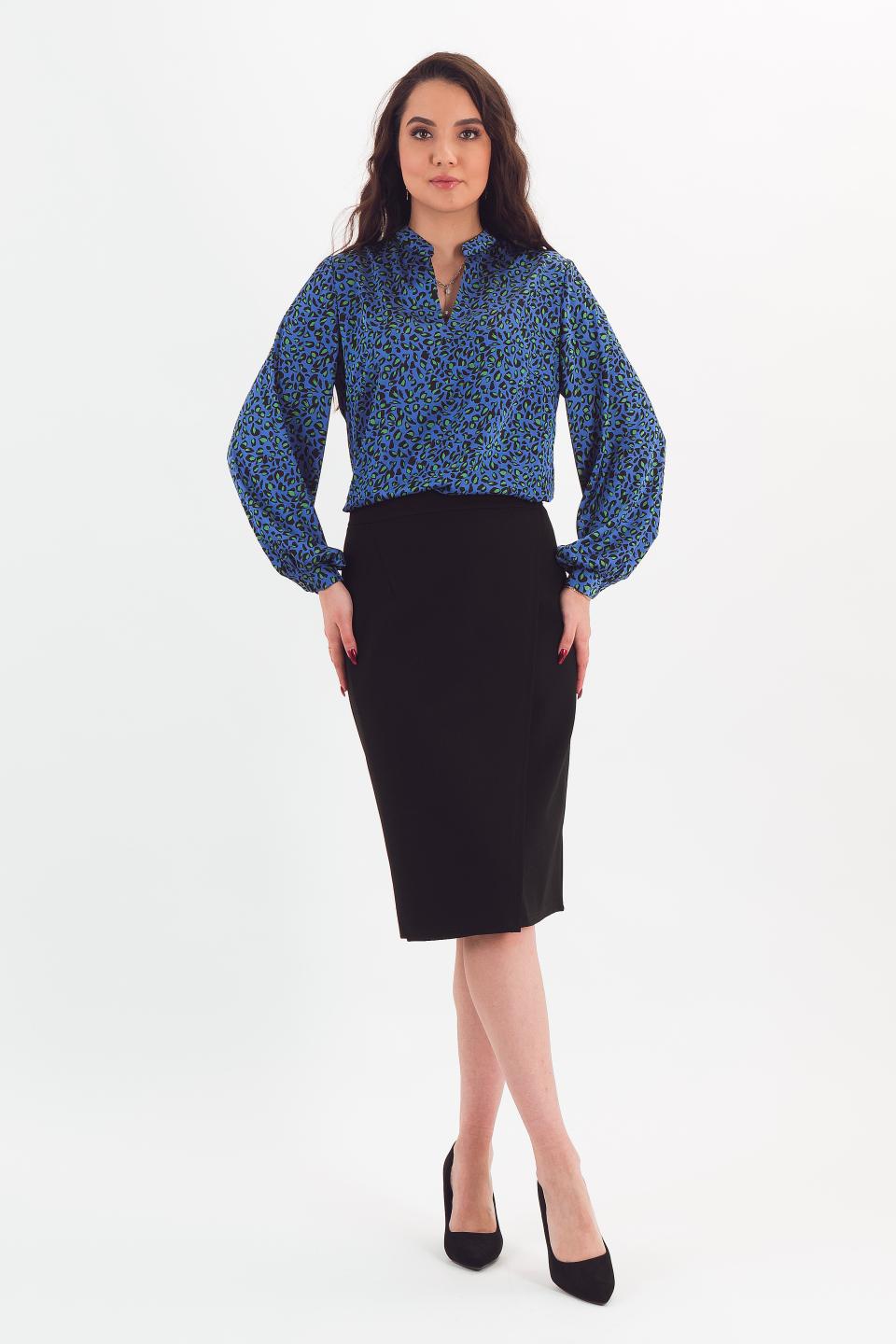 Юбка-карандаш чёрная из трикотажа Braslava(фото2)