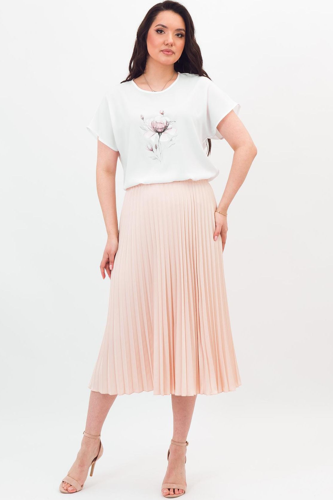 Юбка гофрированная кремового цвета Braslava