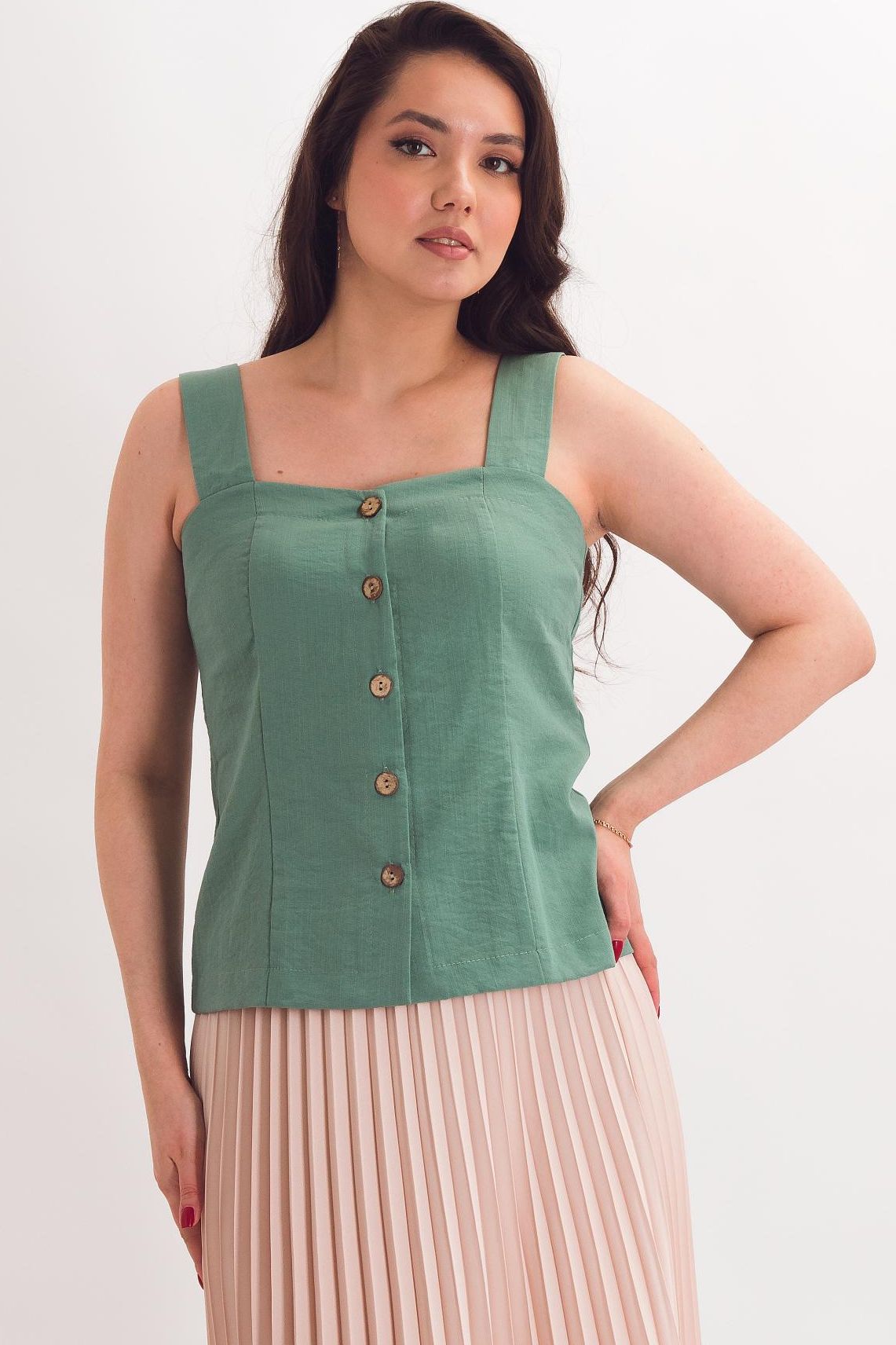 Топ светло-зелёный на пуговицах Braslava