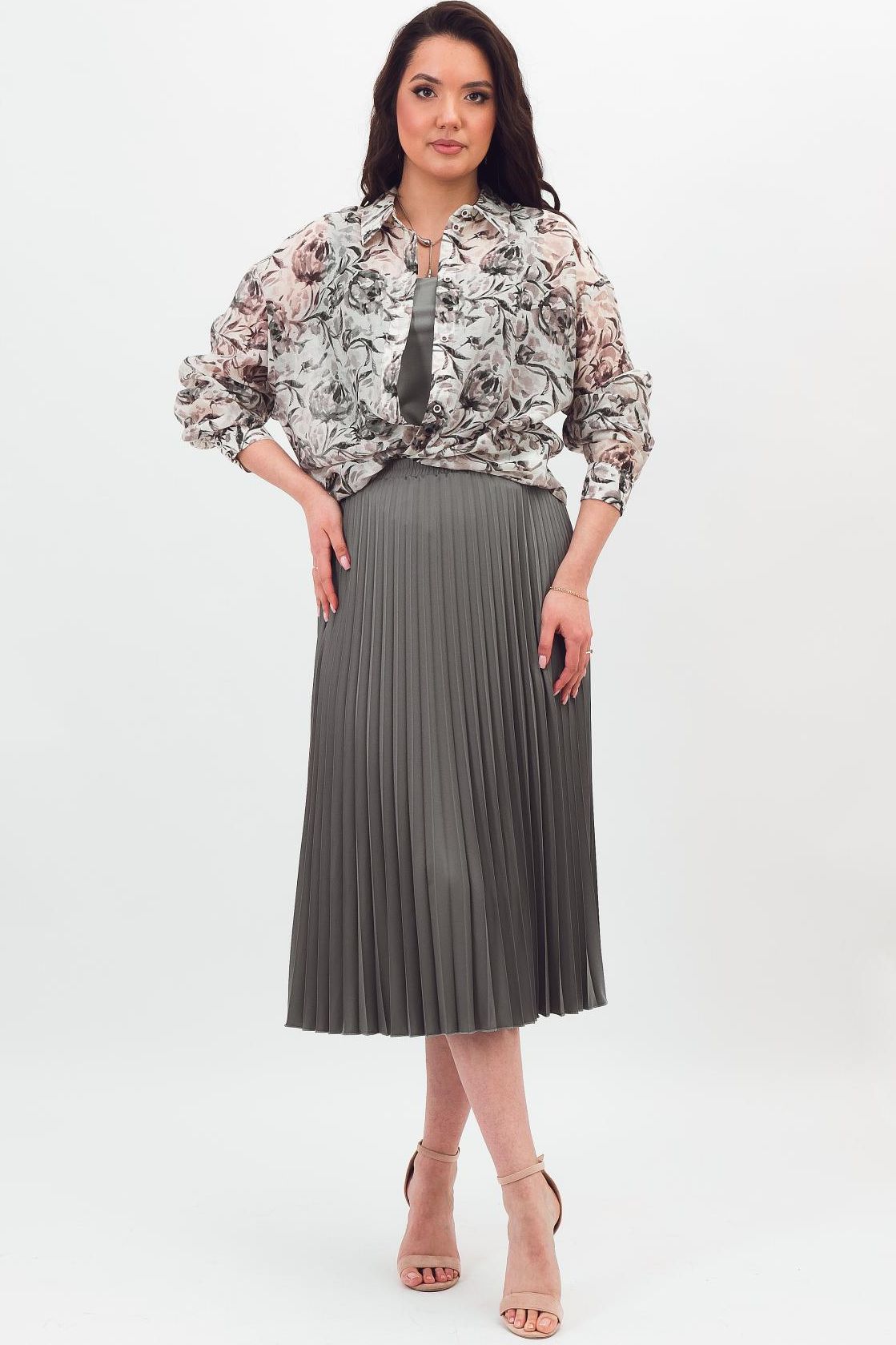 Юбка гофрированная серого цвета Braslava