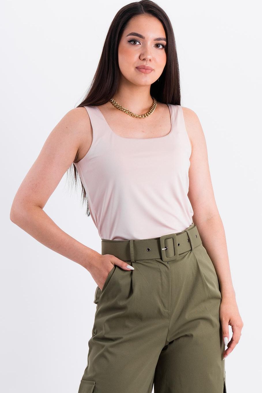 Майка бежевая из трикотажа Braslava