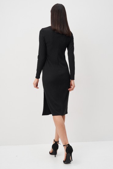 Платье-футляр чёрное из трикотажа Braslava(фото4)