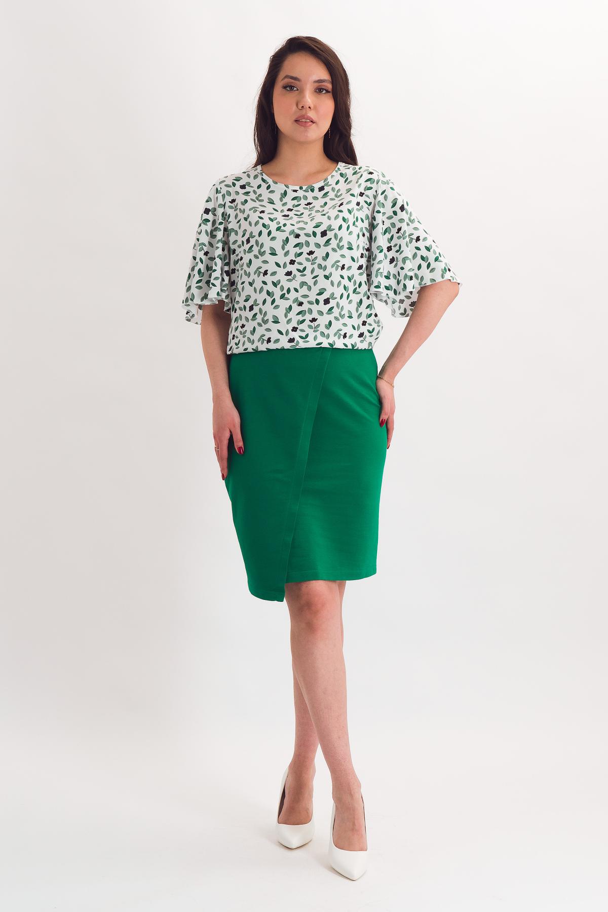 Юбка трикотажная зелёного цвета Braslava(фото2)