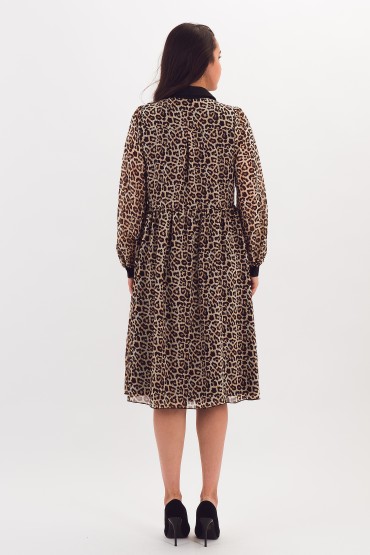 Платье шифоновое с леопардовым принтом Braslava(фото4)
