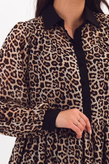 Платье шифоновое с леопардовым принтом Braslava(фото2)
