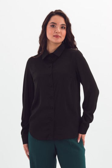 Рубашка чёрная однотонная 111163 Braslava(фото3)