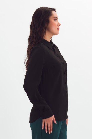 Рубашка чёрная однотонная 111163 Braslava(фото5)