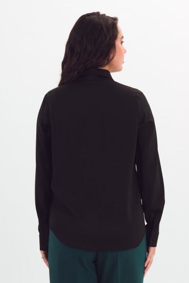 Рубашка чёрная однотонная 111163 Braslava(фото6)