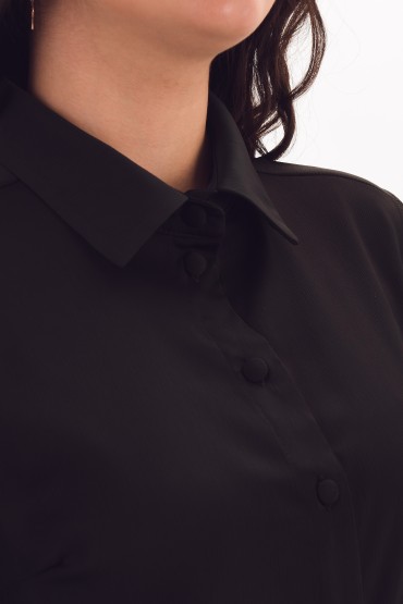 Рубашка чёрная однотонная 111163 Braslava(фото4)