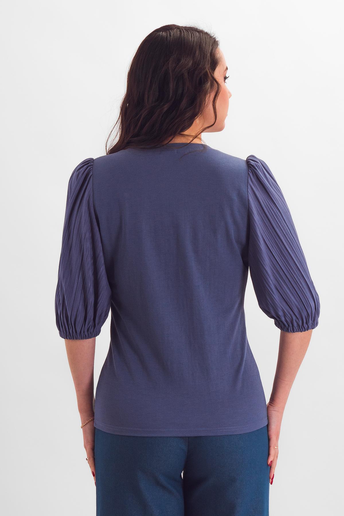 Блузка светло-синяя из трикотажа Braslava(фото6)