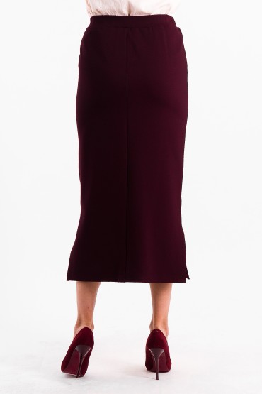 Юбка трикотажная тёмно-бордовая Braslava(фото6)