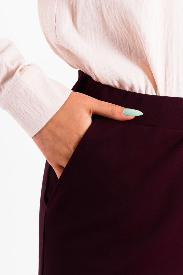 Юбка трикотажная тёмно-бордовая Braslava(фото5)