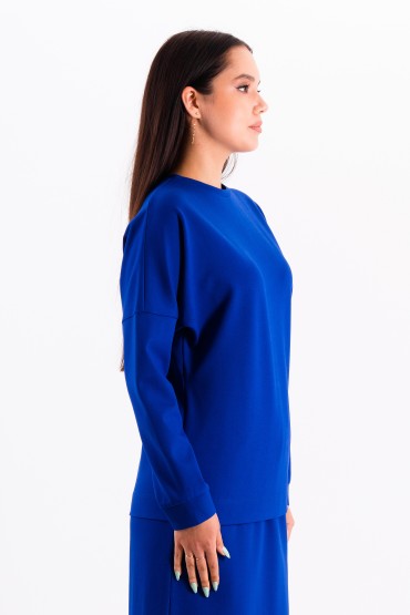 Джемпер трикотажный ярко-синий с поясом Braslava(фото4)