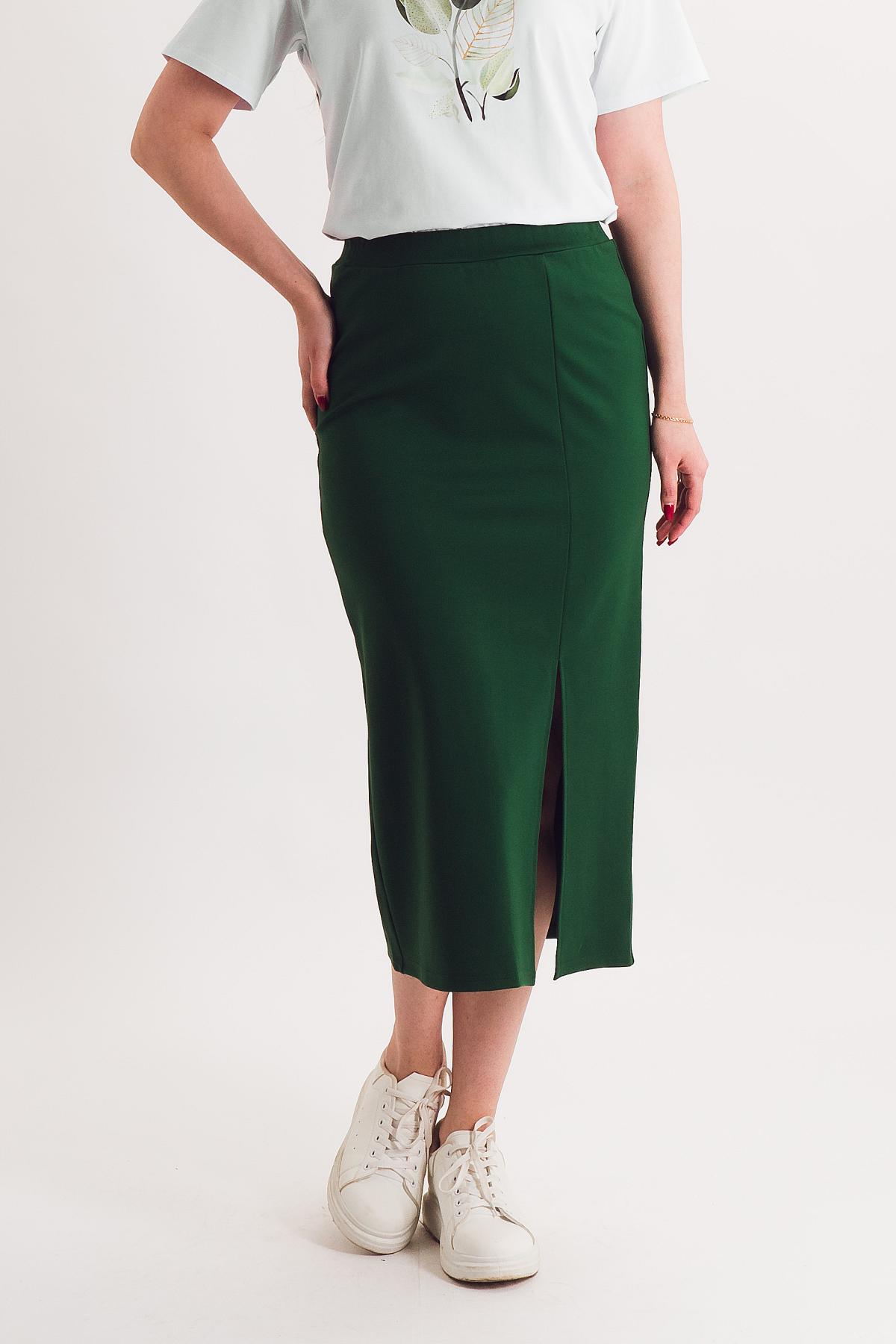 Юбка трикотажная зелёного цвета Braslava(фото2)