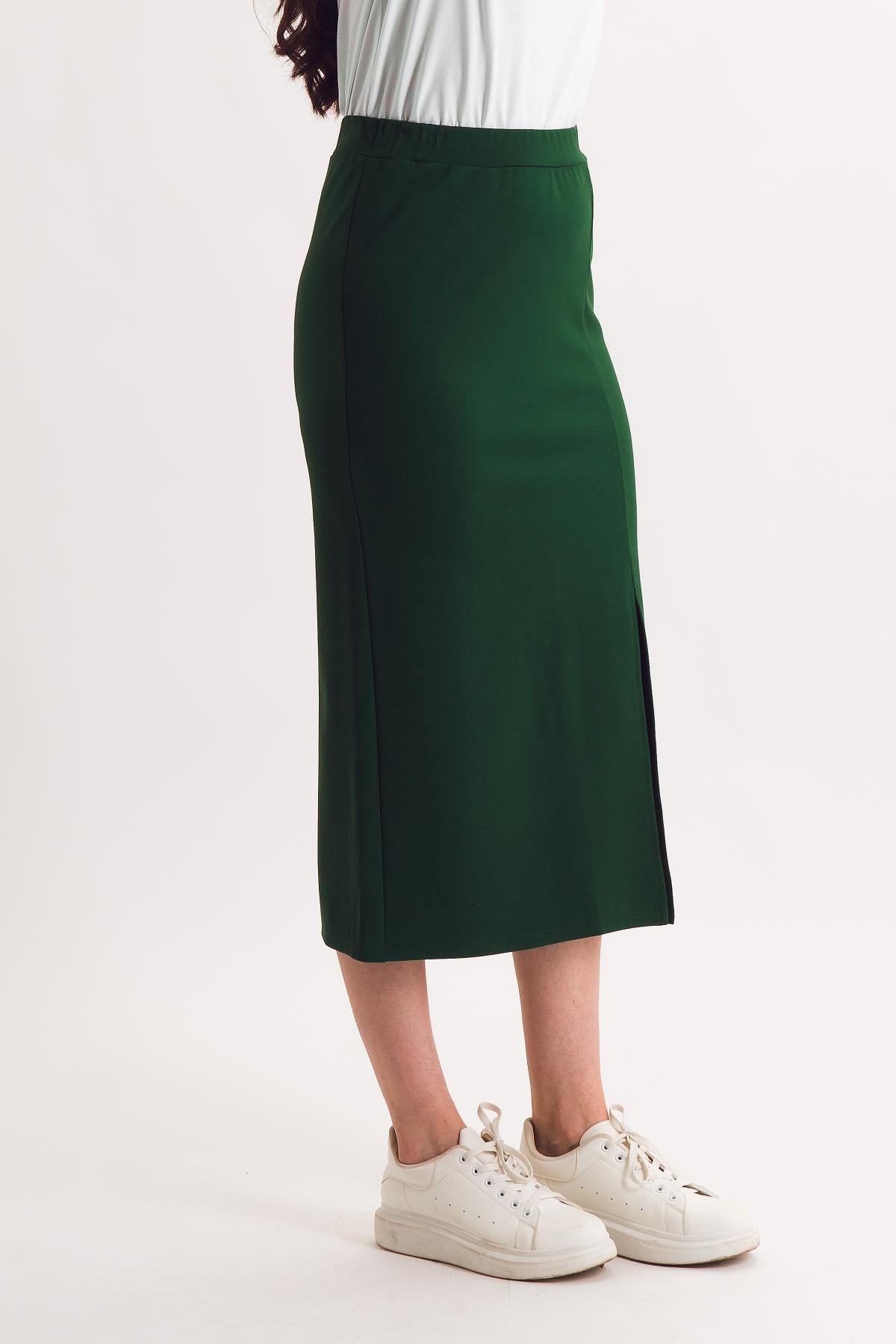 Юбка трикотажная зелёного цвета Braslava(фото3)