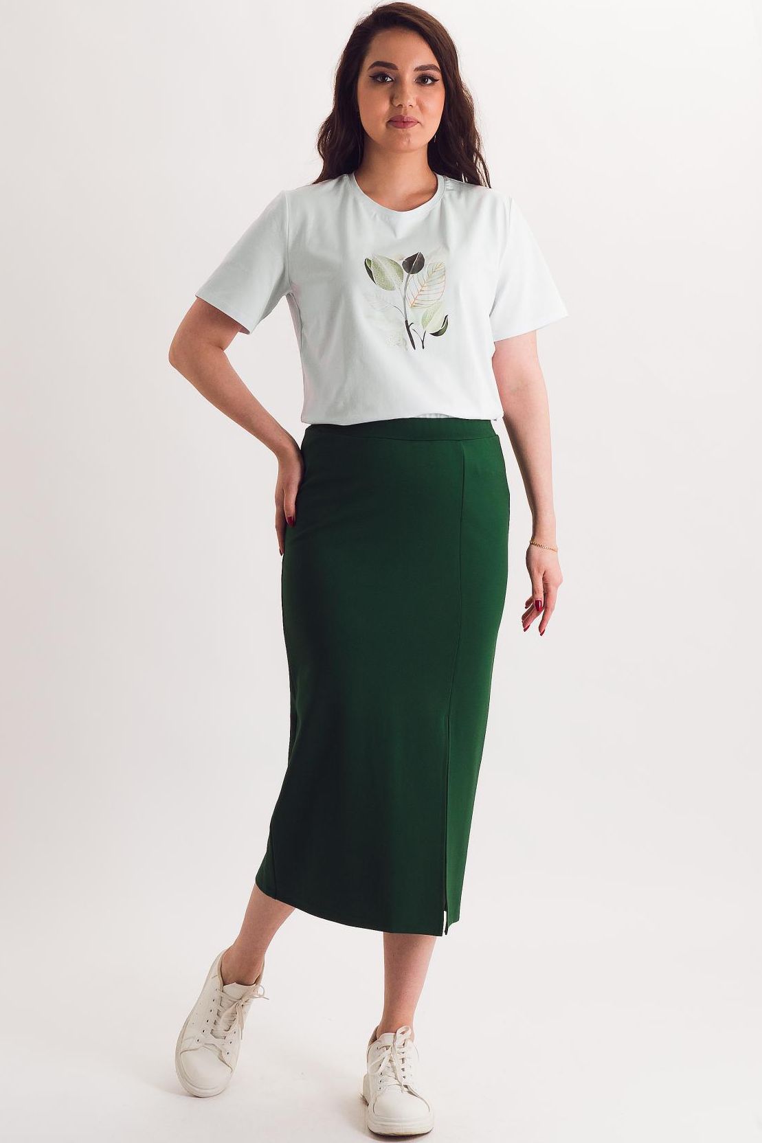 Юбка трикотажная зелёного цвета Braslava