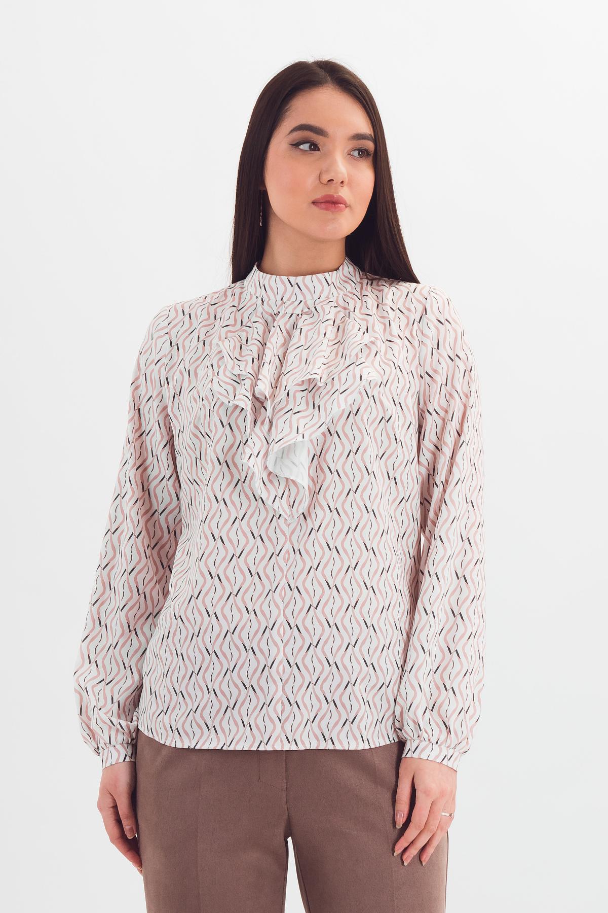 Блузка молочного цвета с принтом Braslava(фото3)