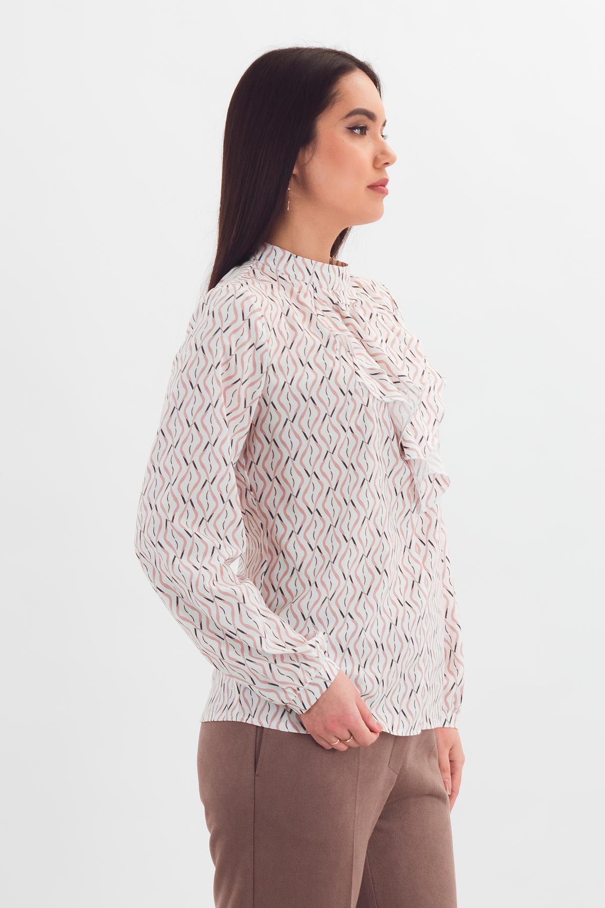 Блузка молочного цвета с принтом Braslava(фото4)