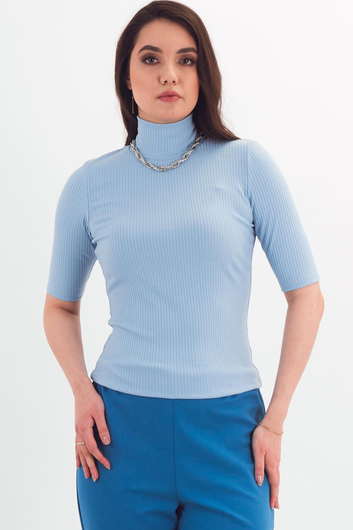 Водолазка трикотажная голубого цвета Braslava