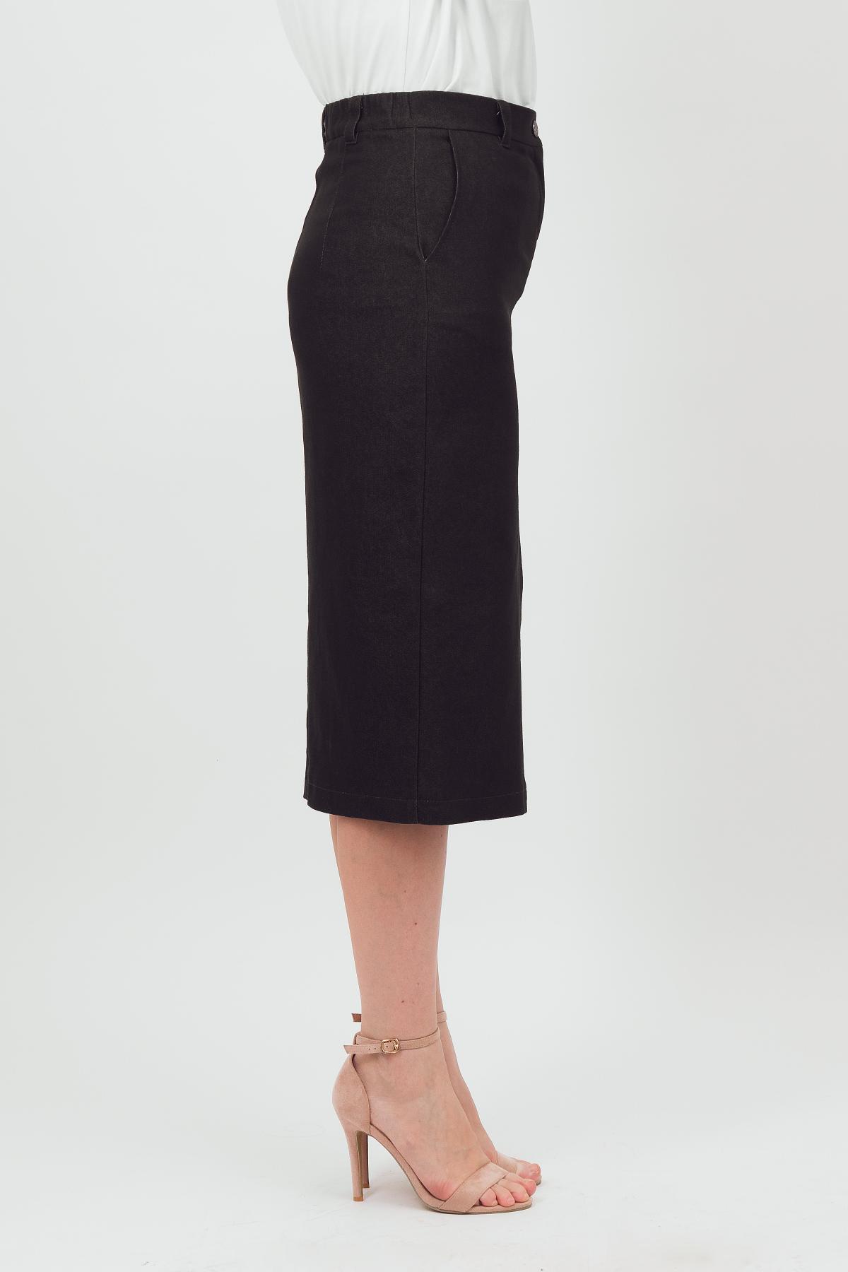 Юбка-карандаш чёрная из джинсы Braslava(фото3)