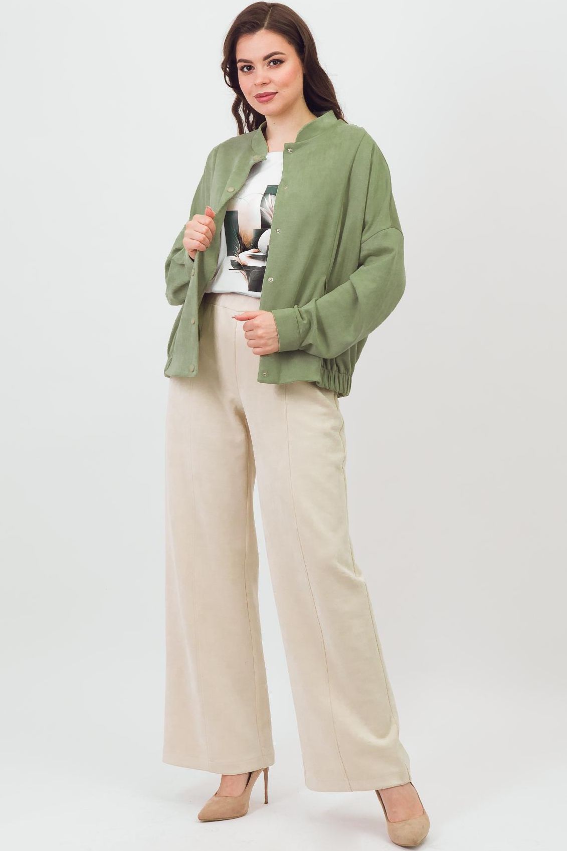 Брюки-палаццо молочного цвета Braslava