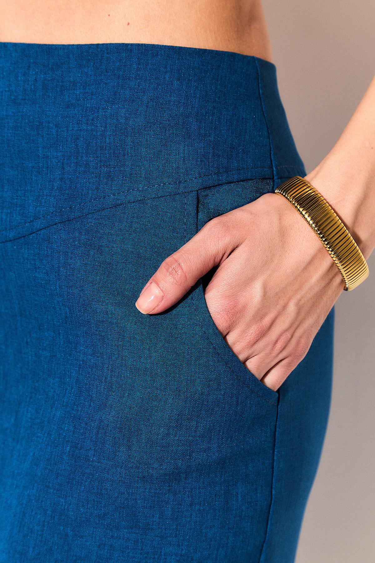 Юбка-карандаш тёмно-бирюзового цвета Braslava(фото4)