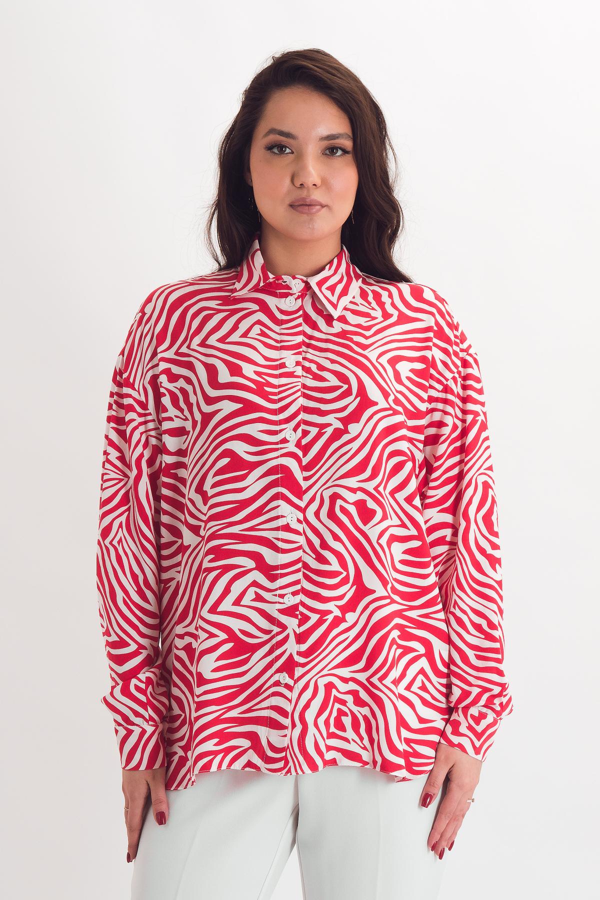 Рубашка красно-белая с длинными рукавами Braslava(фото4)