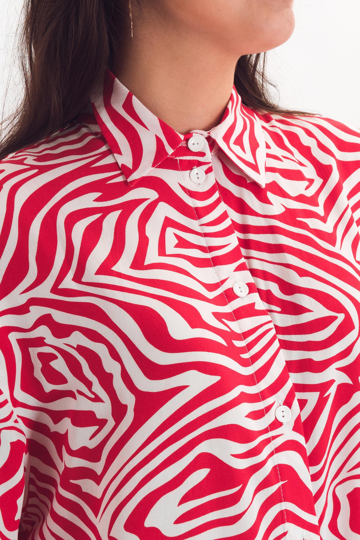 Рубашка красно-белая с длинными рукавами Braslava(фото3)