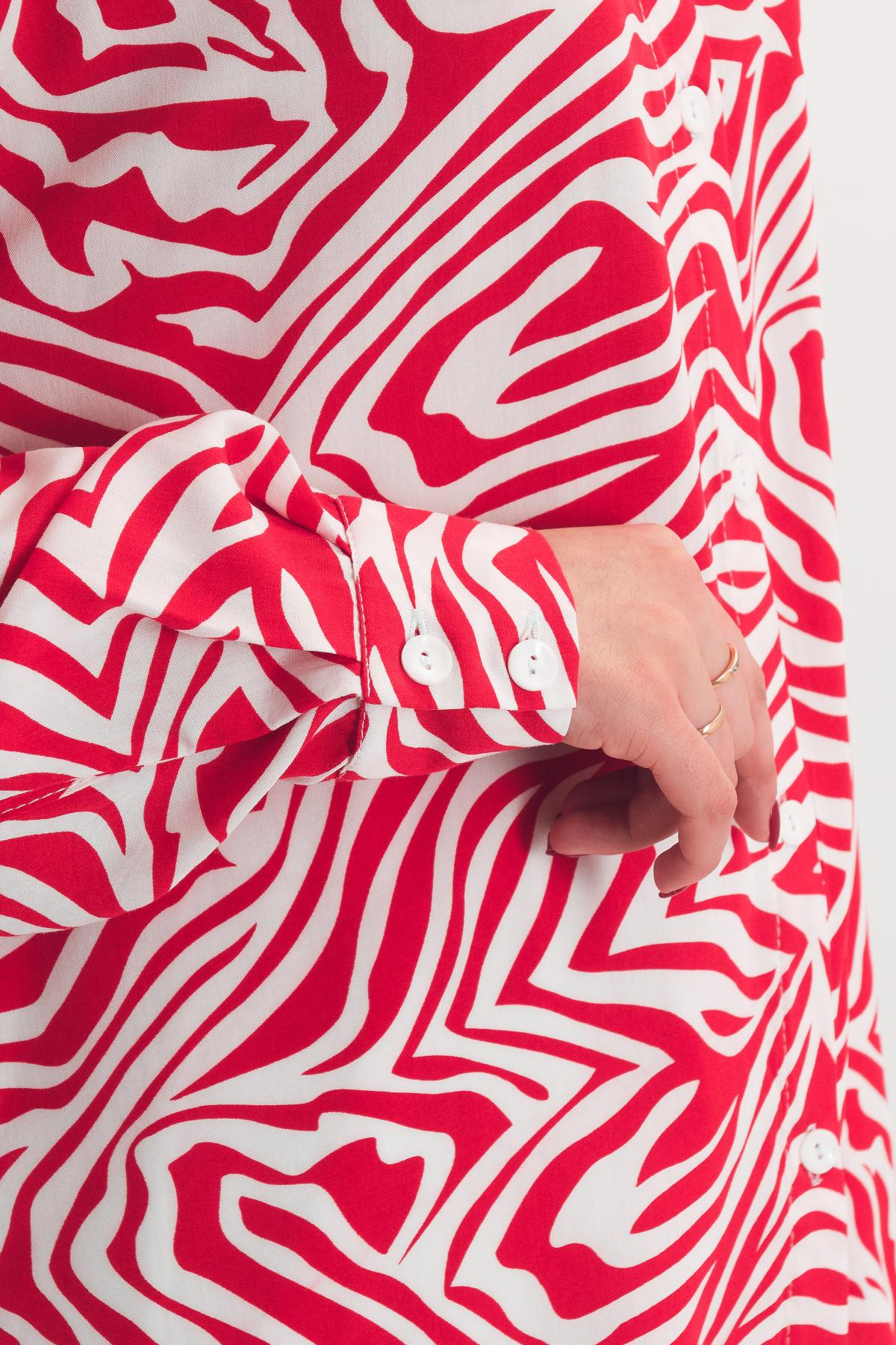 Рубашка красно-белая с длинными рукавами Braslava(фото5)