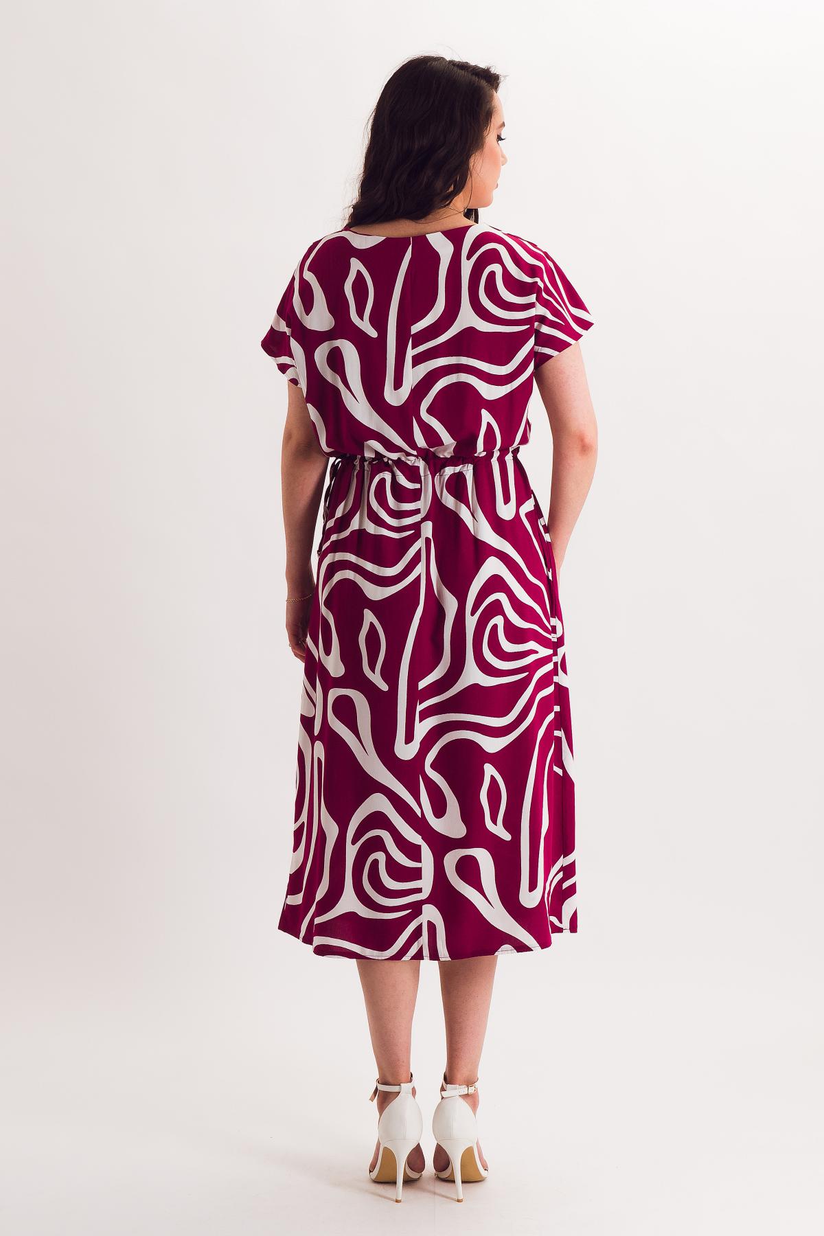 Платье бордовое с кулиской Braslava(фото5)