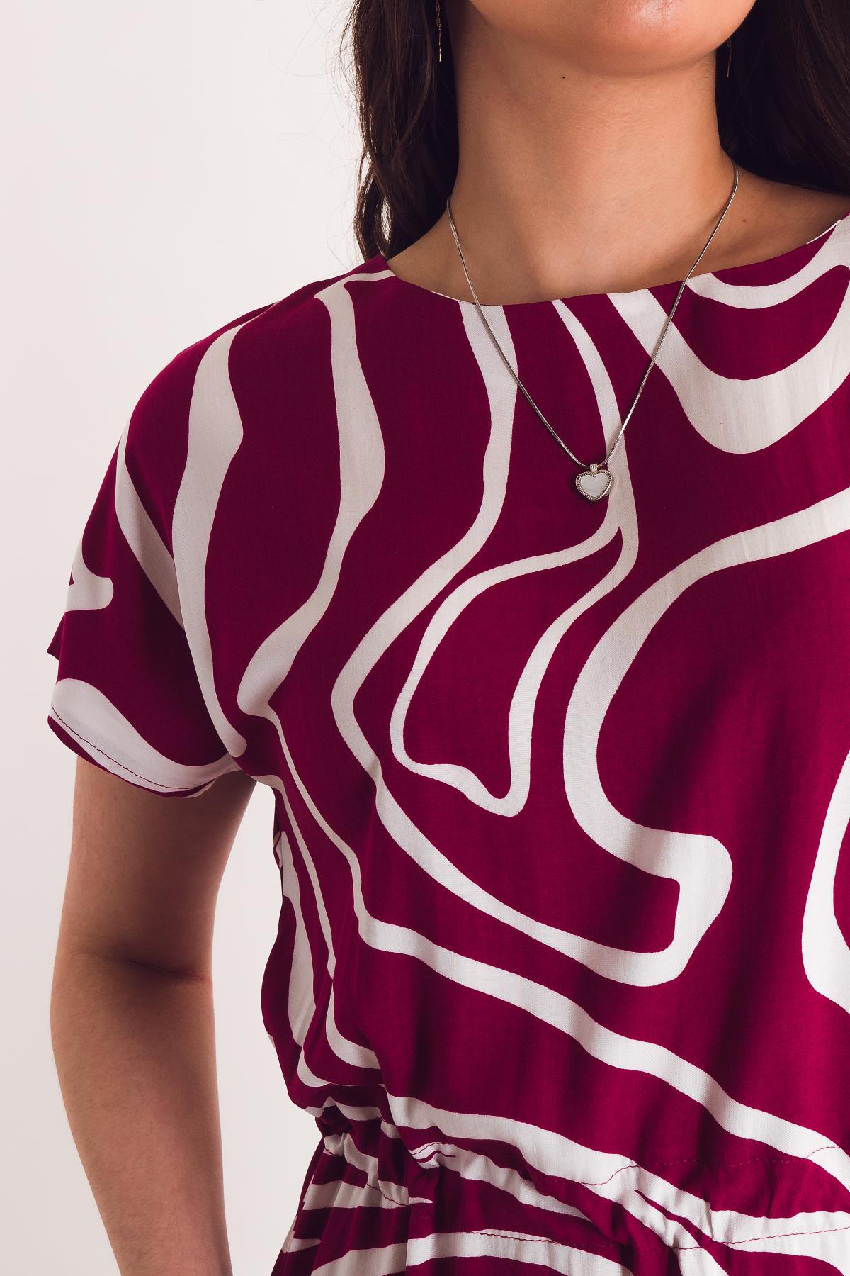 Платье бордовое с кулиской Braslava(фото3)