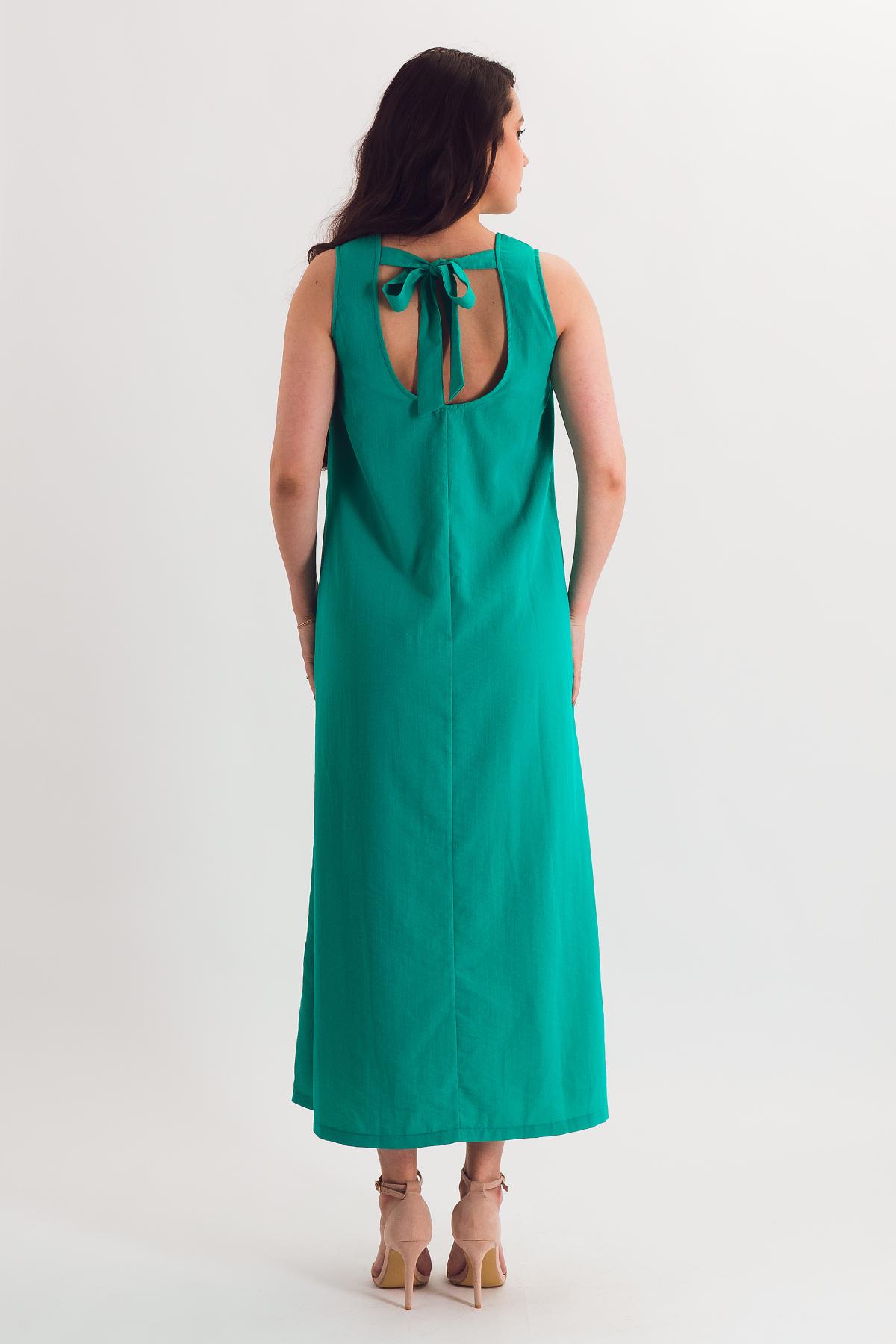 Сарафан льняной ярко-зелёный Braslava(фото3)