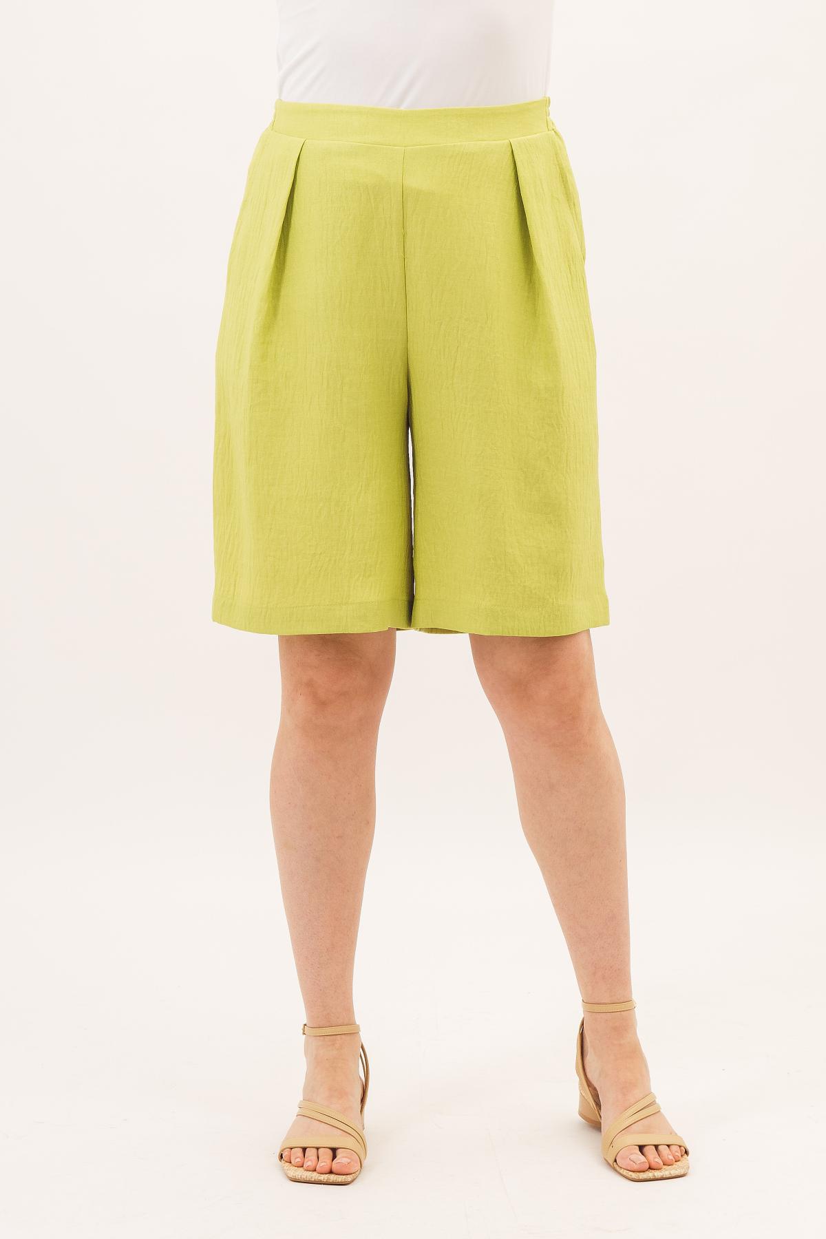 Шорты-бермуды ярко-салатового цвета с карманами Braslava(фото5)