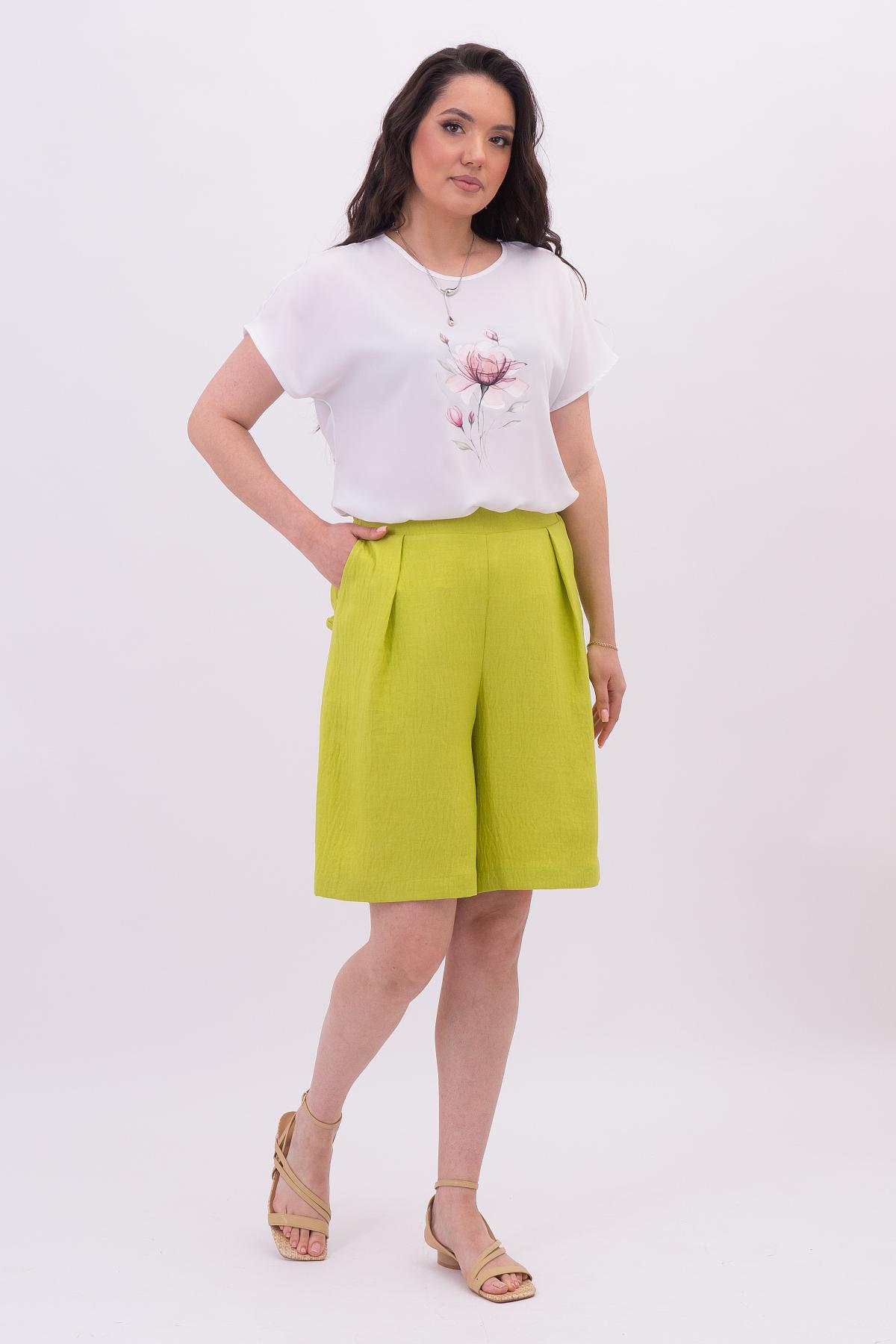 Шорты-бермуды ярко-салатового цвета с карманами Braslava(фото2)