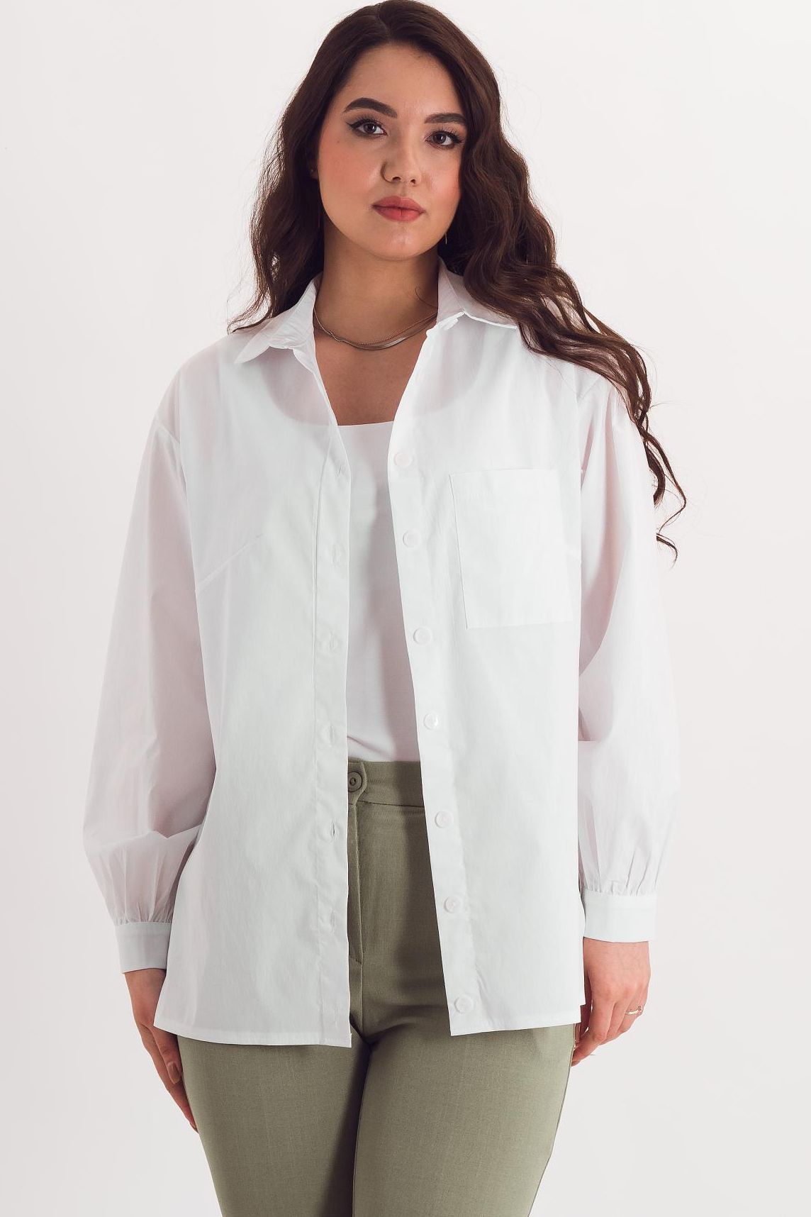 Рубашка белая с длинными рукавами Braslava