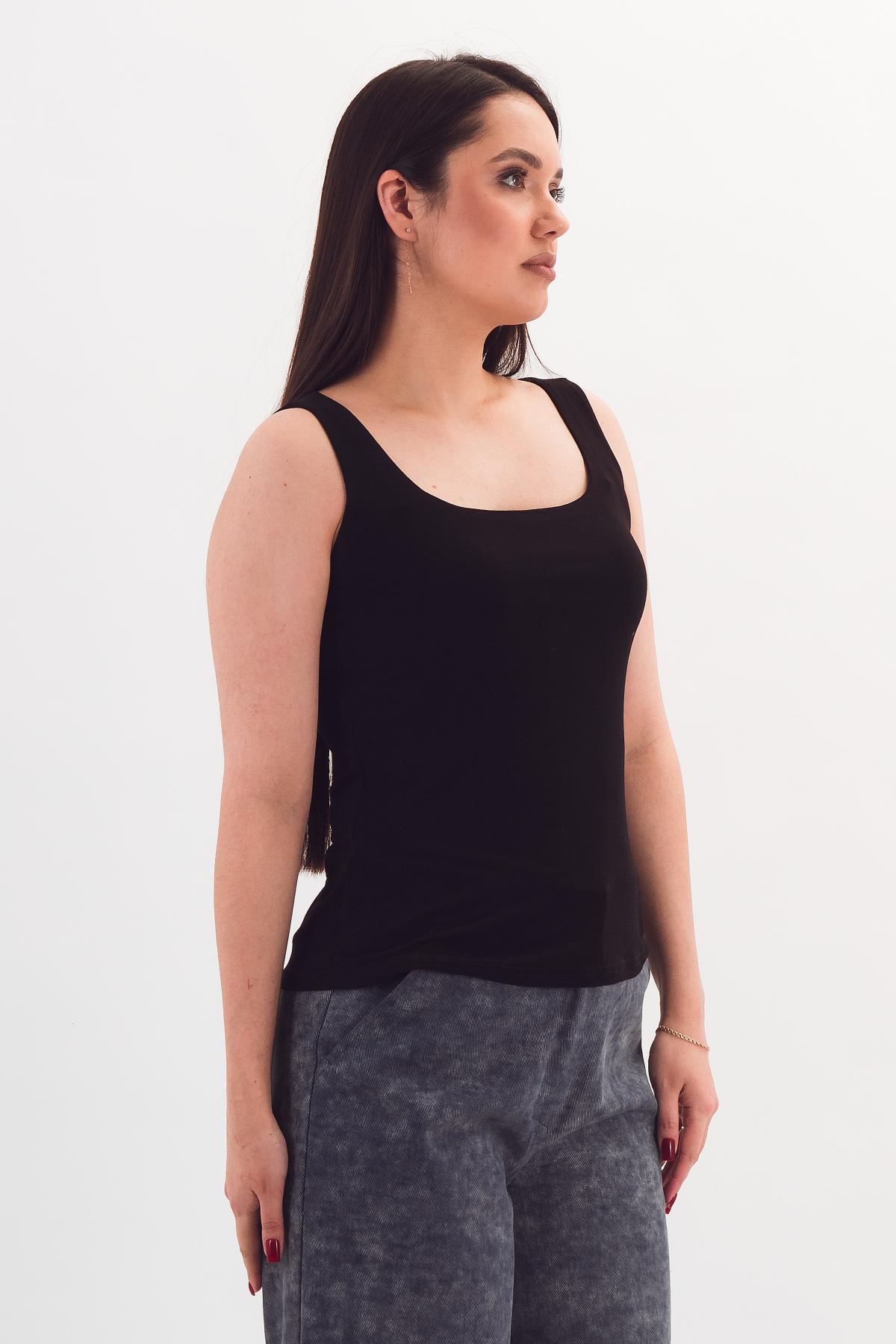 Майка чёрная из трикотажа Braslava(фото3)