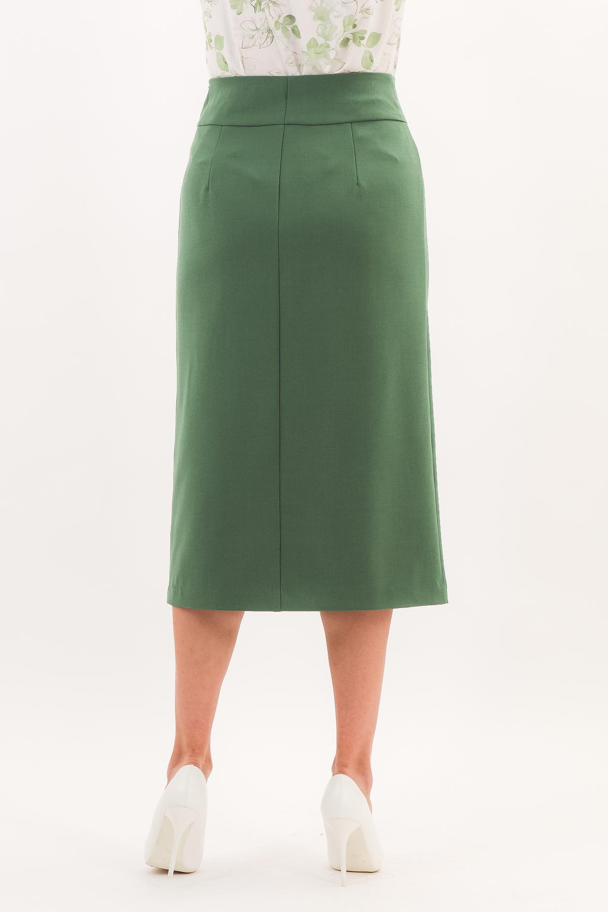 Юбка зелёная с разрезом по переду Braslava(фото5)