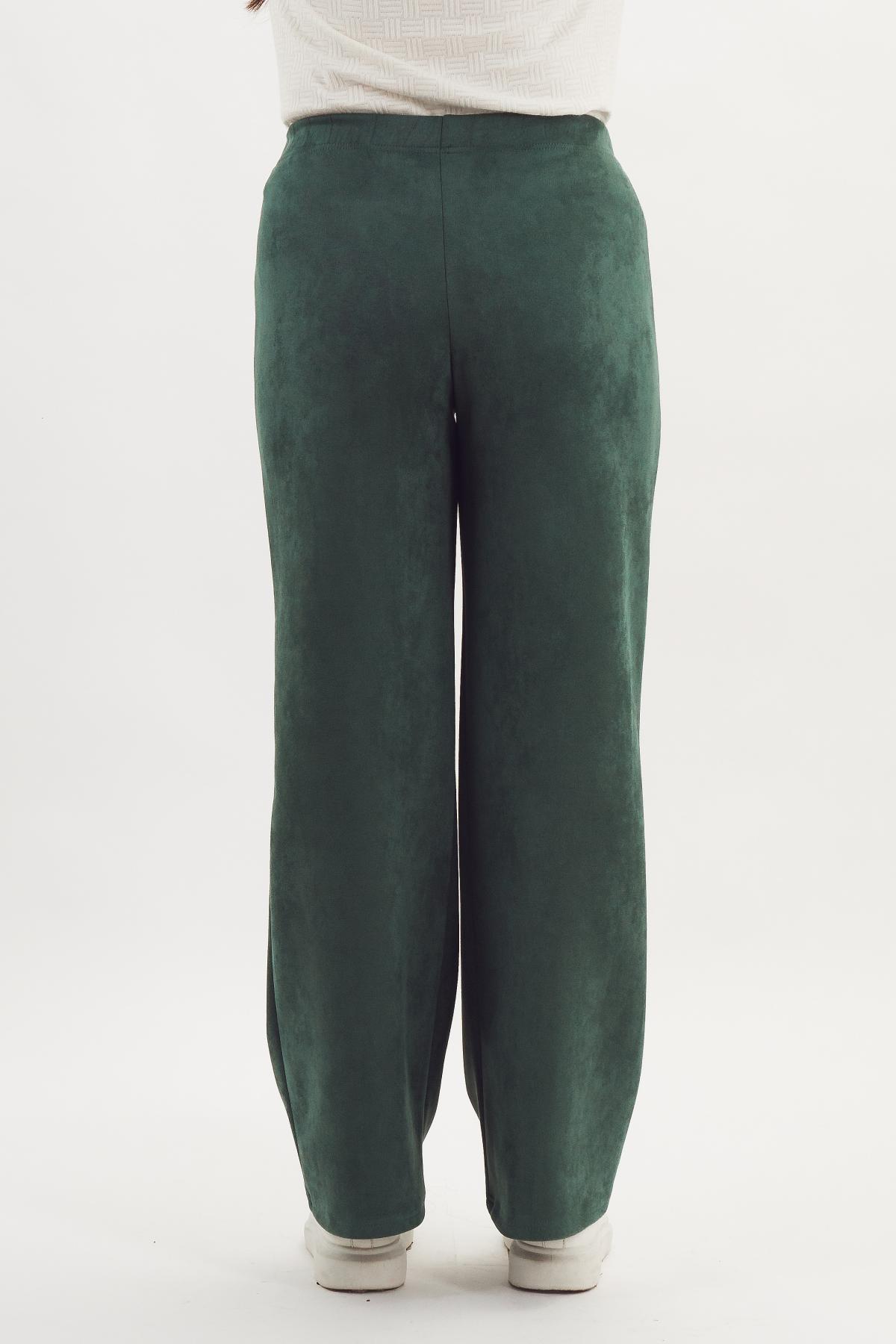 Брюки светло-зелёные из искусственной замши Braslava(фото4)